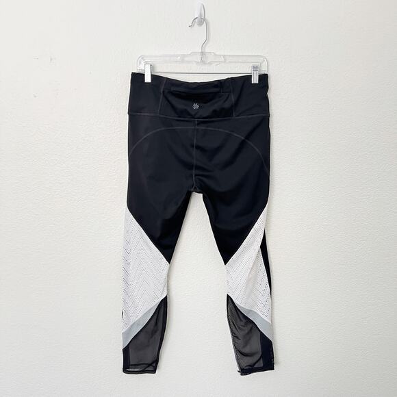 [Athleta] Black Colorblock High Rise Mesh Precision 7/8 Tight Legging Sz Large L - Picture 2 of 10